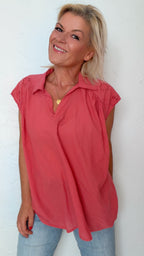 Blouse NOÉLIE framboise 100% Coton