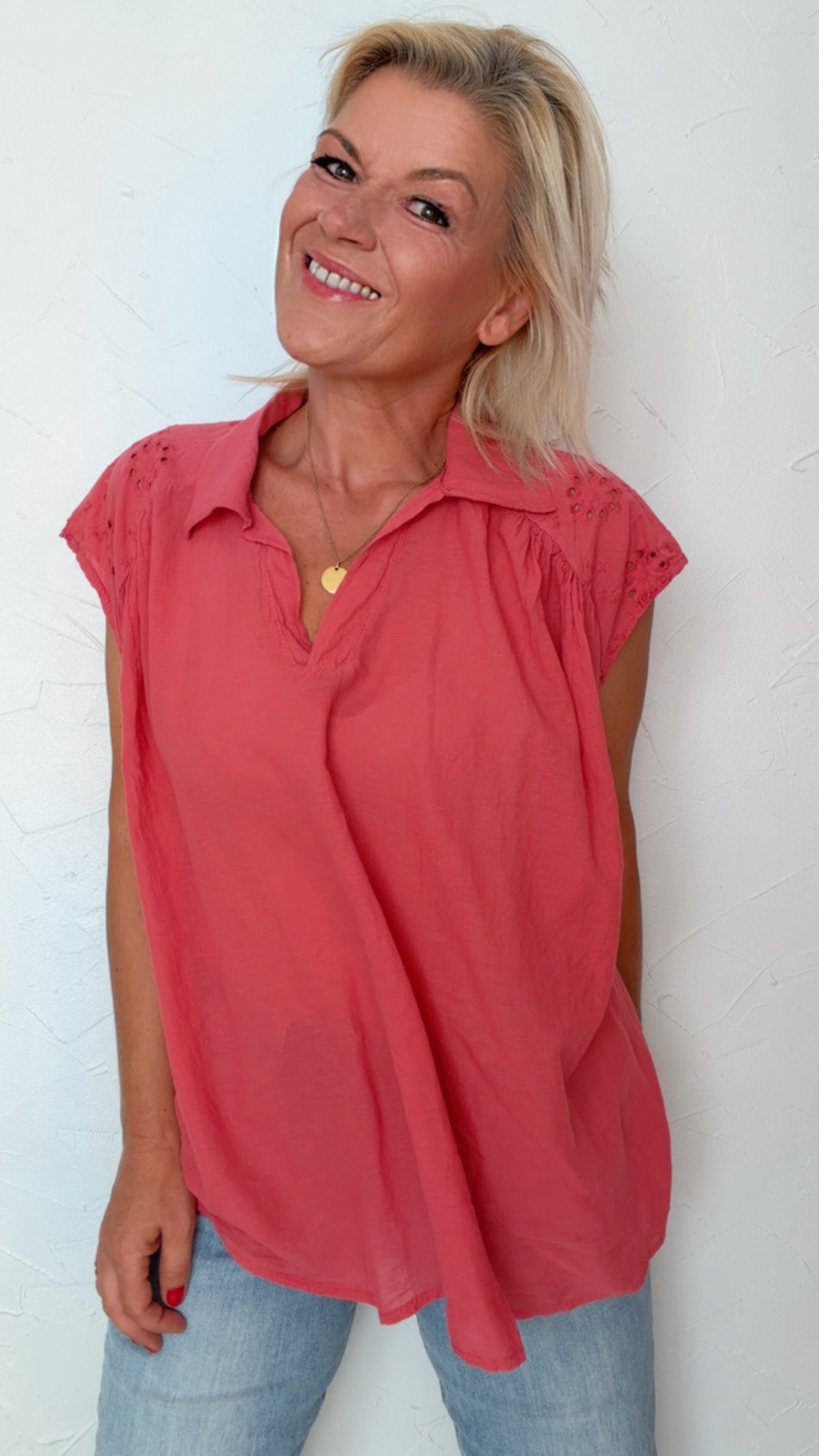 Blouse NOÉLIE framboise 100% Coton