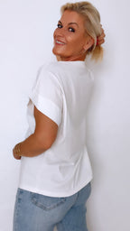 T Shirt blanc LIOR poche léopard 100% Coton