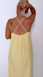 Robe longue CARRY jaune à pois
