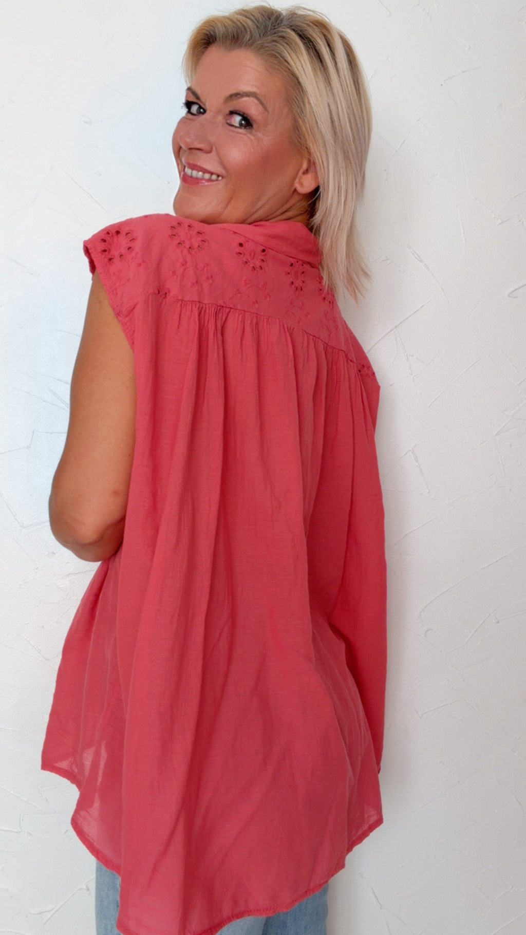 Blouse NOÉLIE framboise 100% Coton