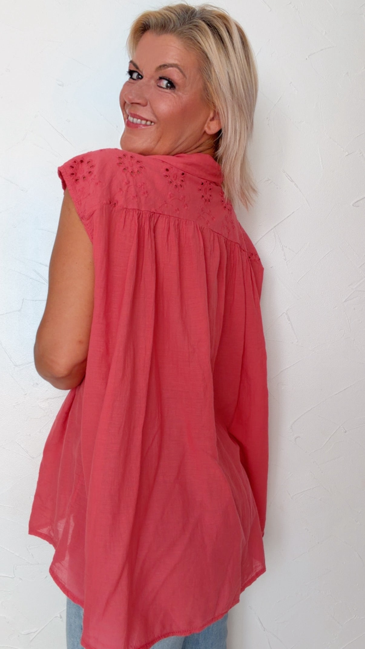 Blouse NOÉLIE framboise 100% Coton