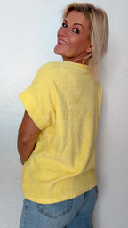 T Shirt LOÏS en éponge jaune soleil 100% Coton
