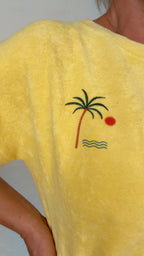 T Shirt LOÏS en éponge jaune soleil 100% Coton