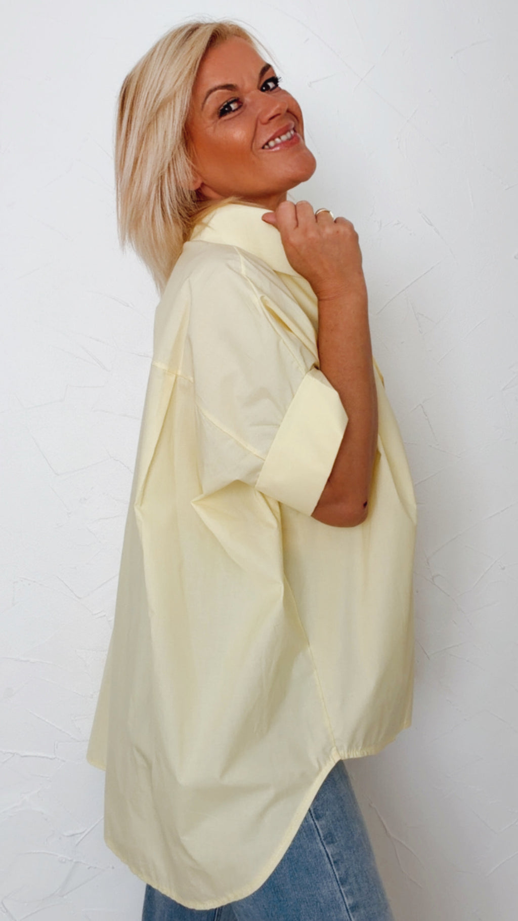 Chemisier MIRANDA jaune beurre 100% Coton