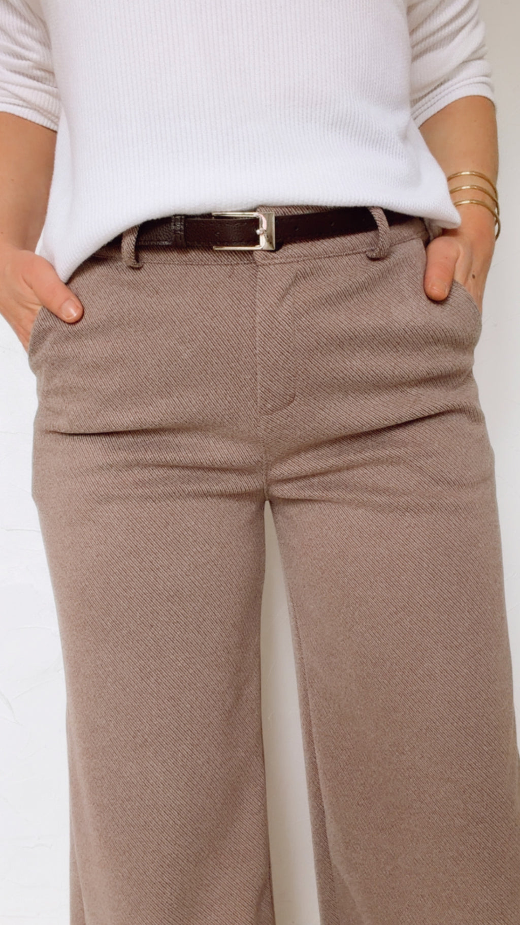 Pantalon large MAXINE marron