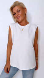 T Shirt AVA blanc & cœur rouge brodé 100% Coton