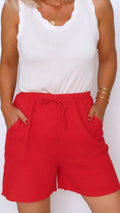 Short rouge THOMAS 100% Gaze de coton