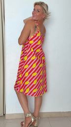 Robe courte YAËLLE imprimée citron 100% Coton