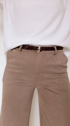 Pantalon large MAXINE marron