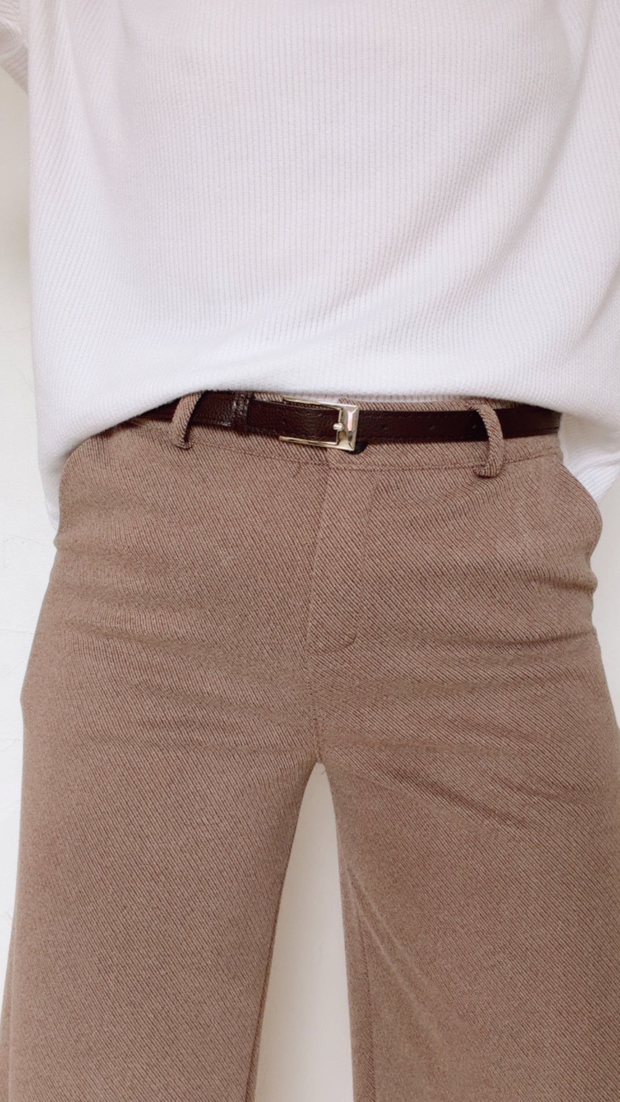 Pantalon large MAXINE marron