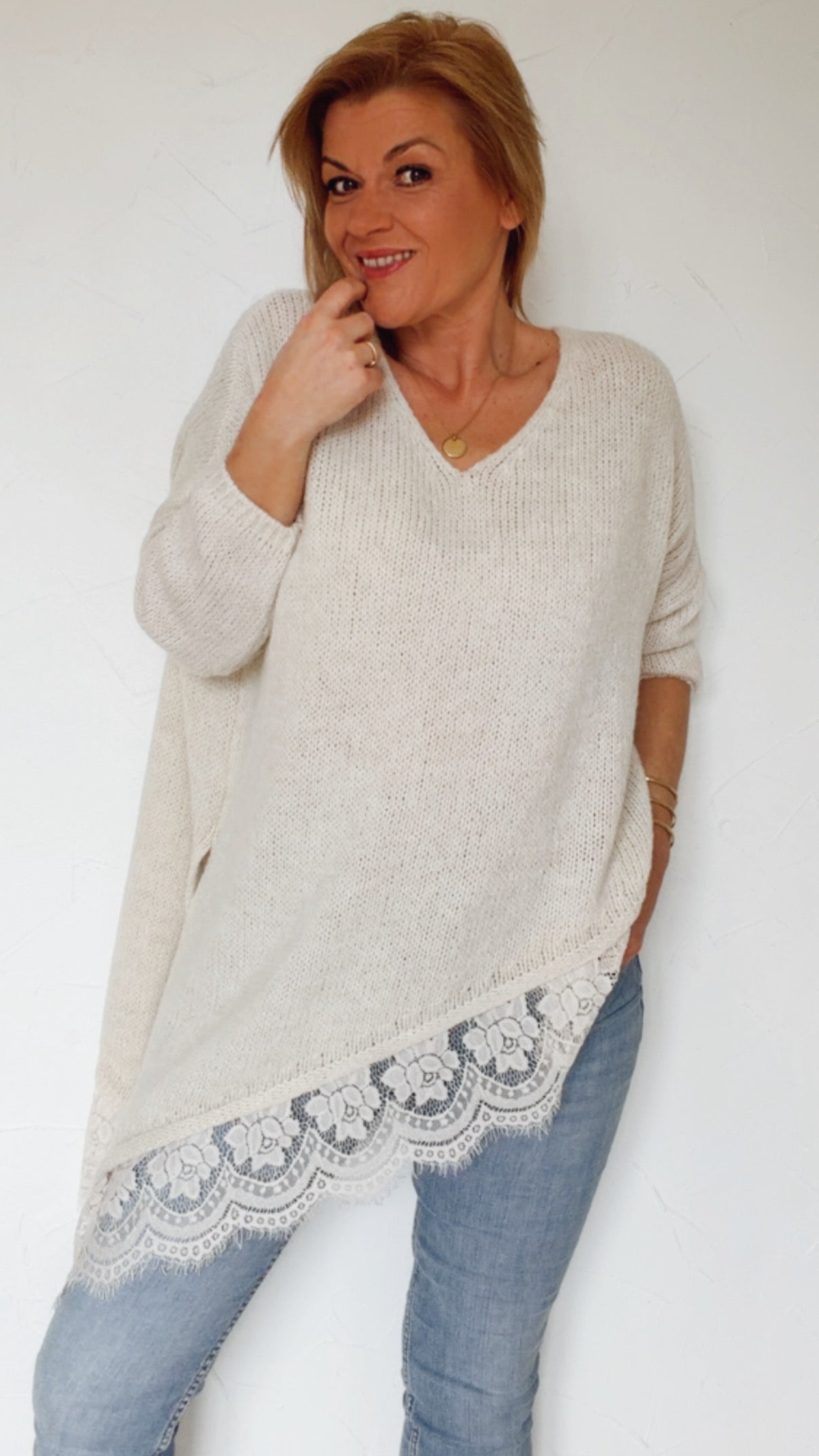Pull GWEN oversize écru