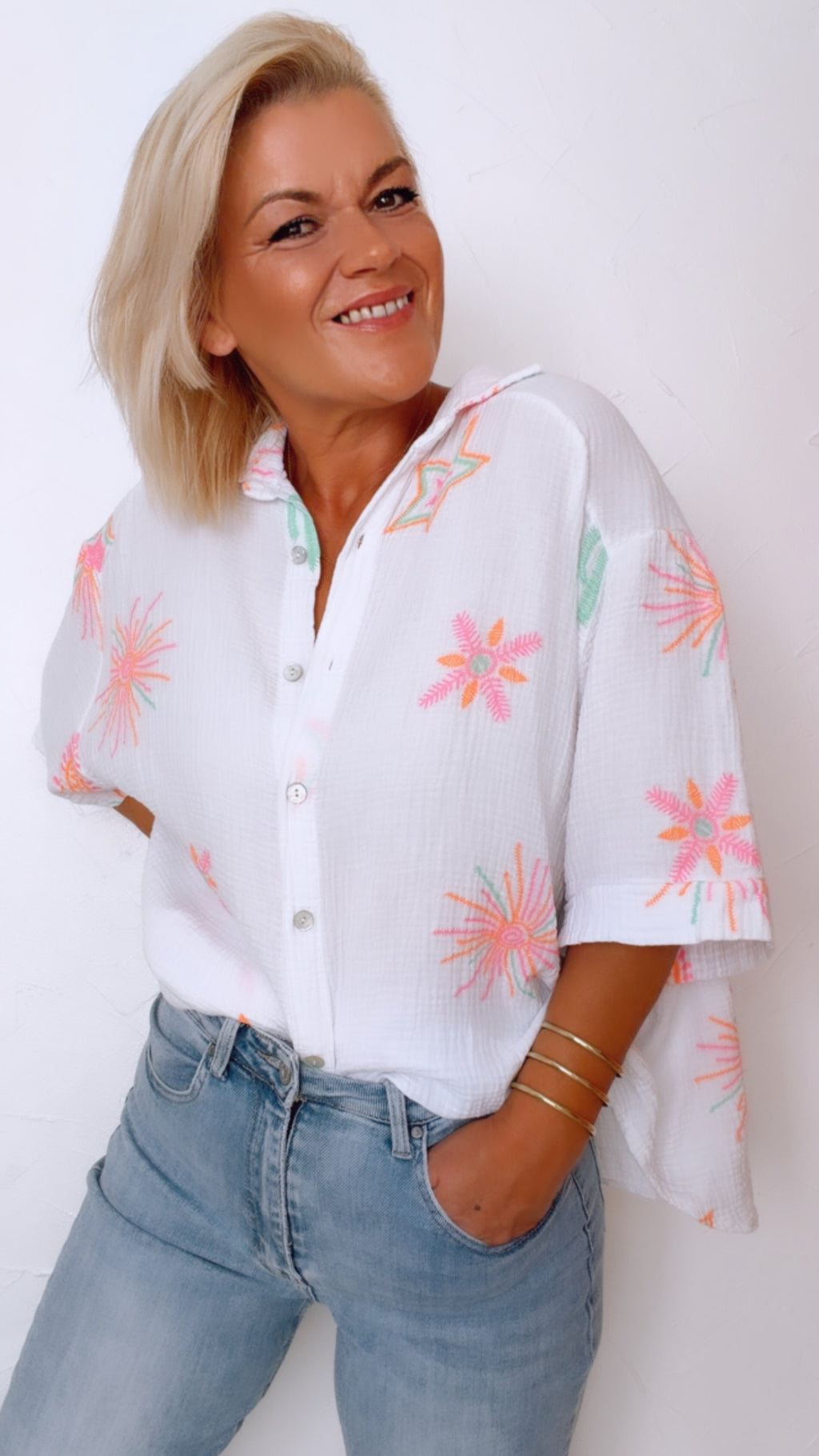 Chemisier BONDI imprimé 100% Gaze de coton