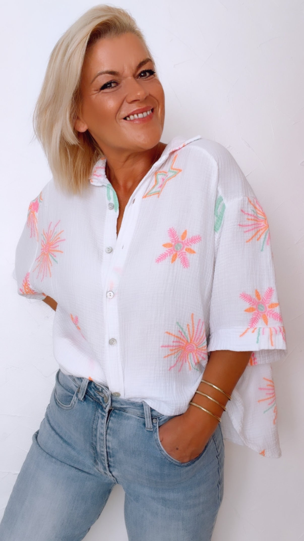 Chemisier BONDI imprimé 100% Gaze de coton