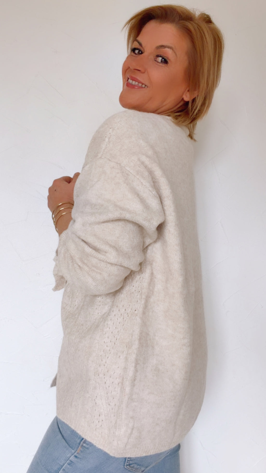 Gilet ajouré MORGAN sable