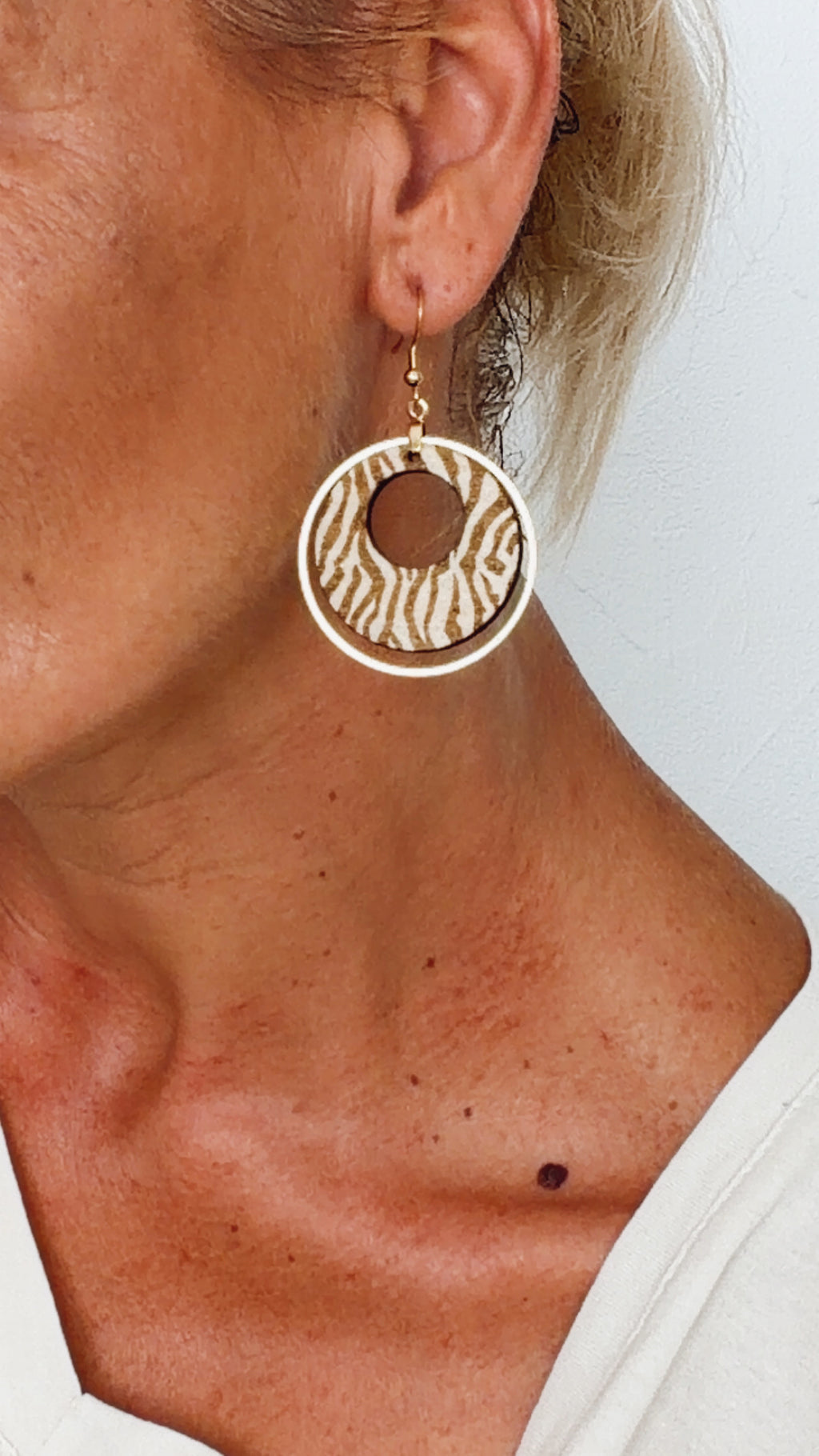 Boucles d'Oreilles SAVANA zébrées LesCréasBoisDePat x DIXcollection