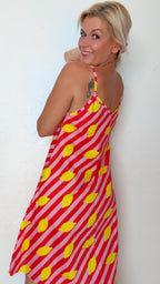 Robe courte YAËLLE imprimée citron 100% Coton