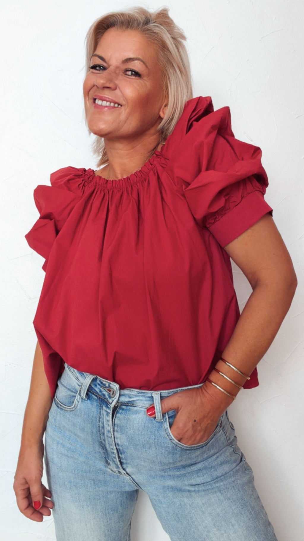 Blouse SIENNA framboise 100% Coton