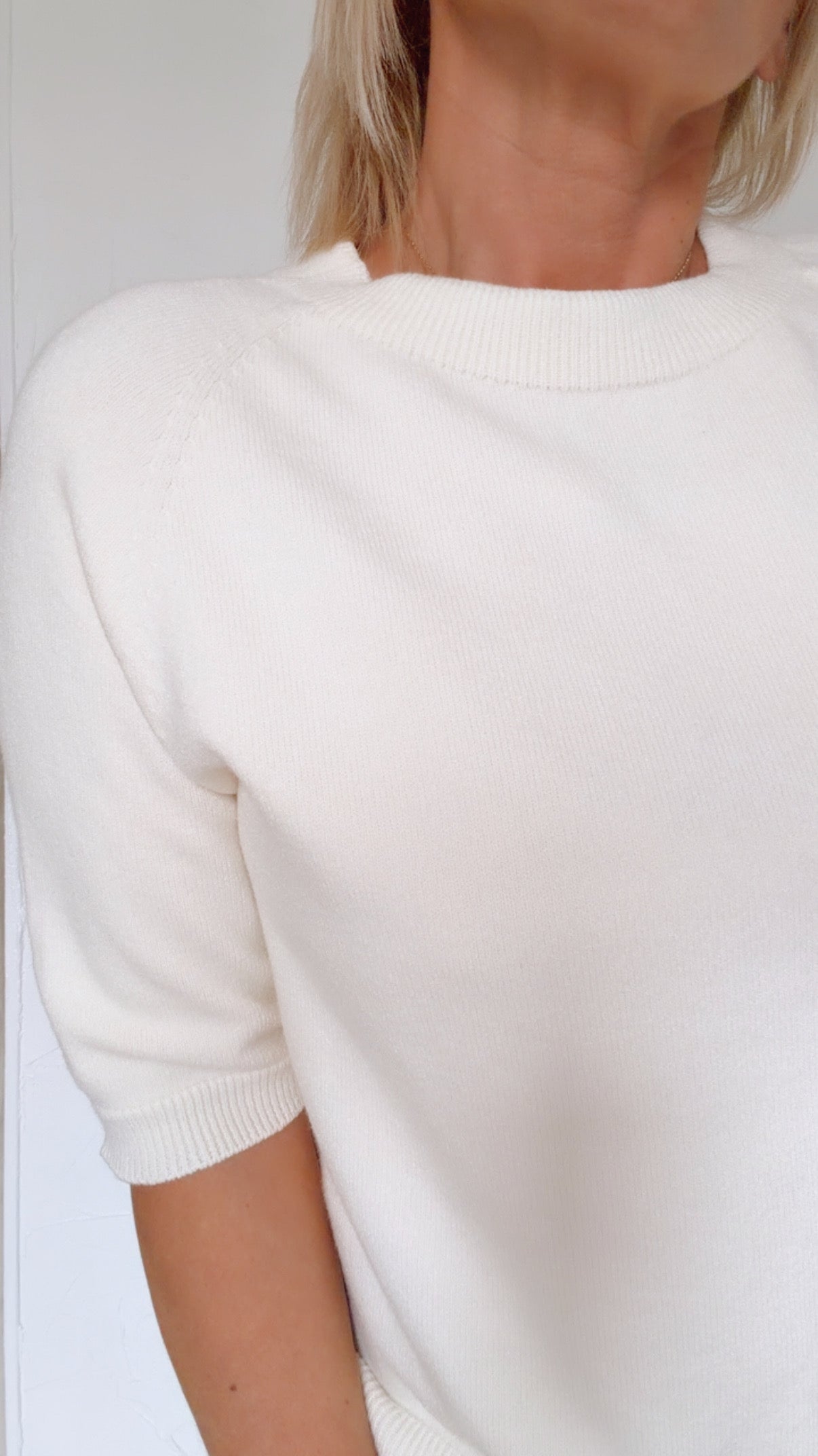 Pull ERIN manches courtes écru