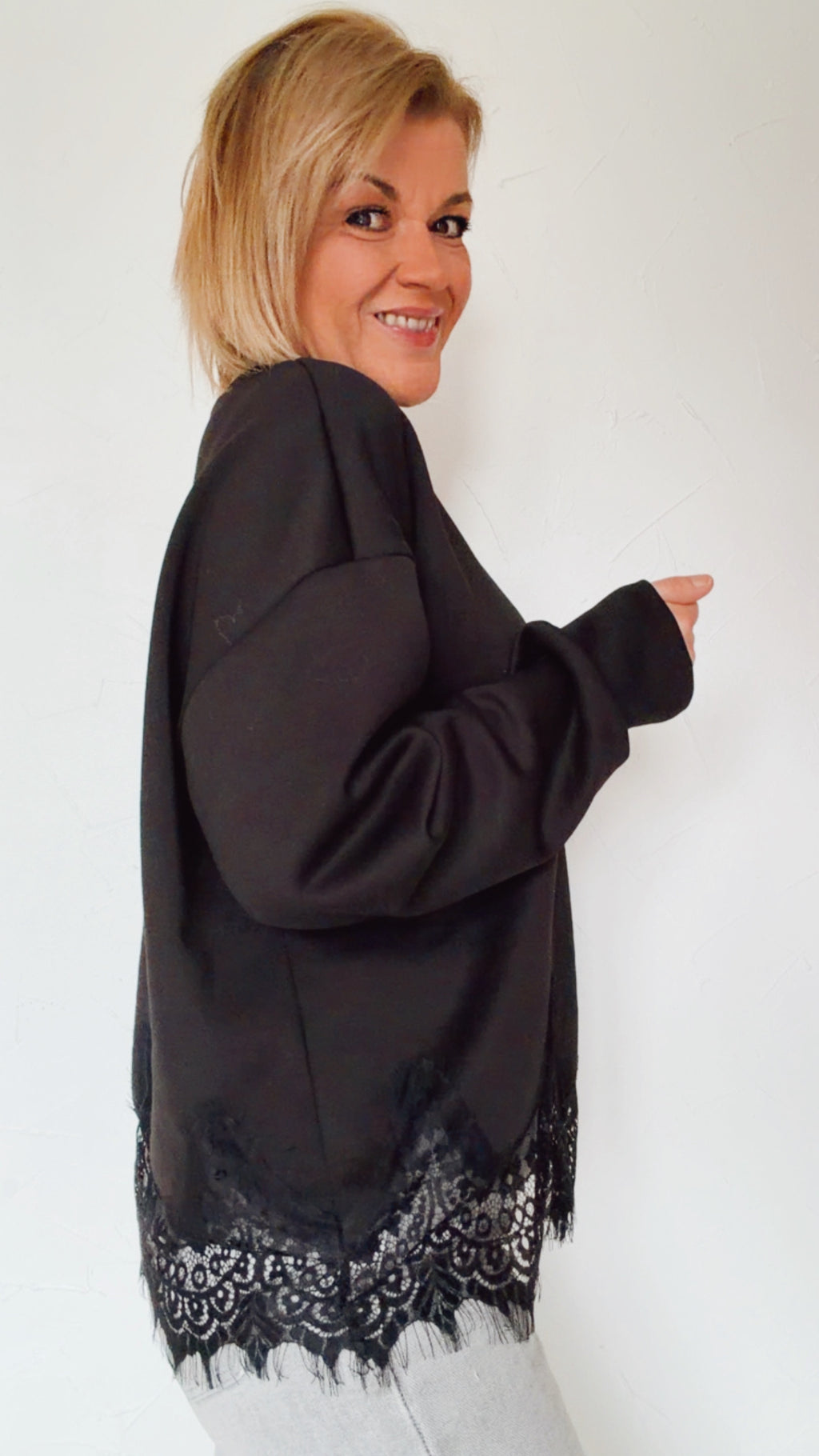 Sweat PAULA noir & dentelle