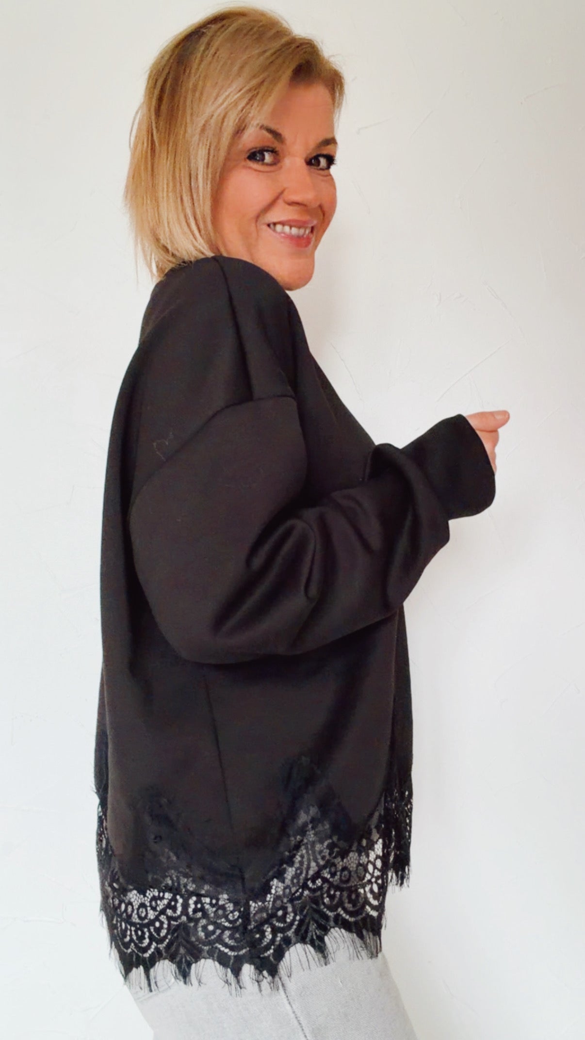 Sweat PAULA noir & dentelle