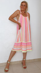 Robe courte MAYA multicolore 100% Gaze de Coton