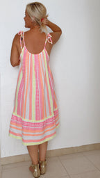 Robe courte MAYA multicolore 100% Gaze de Coton