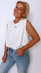 T Shirt AVA blanc & cœur rouge brodé 100% Coton