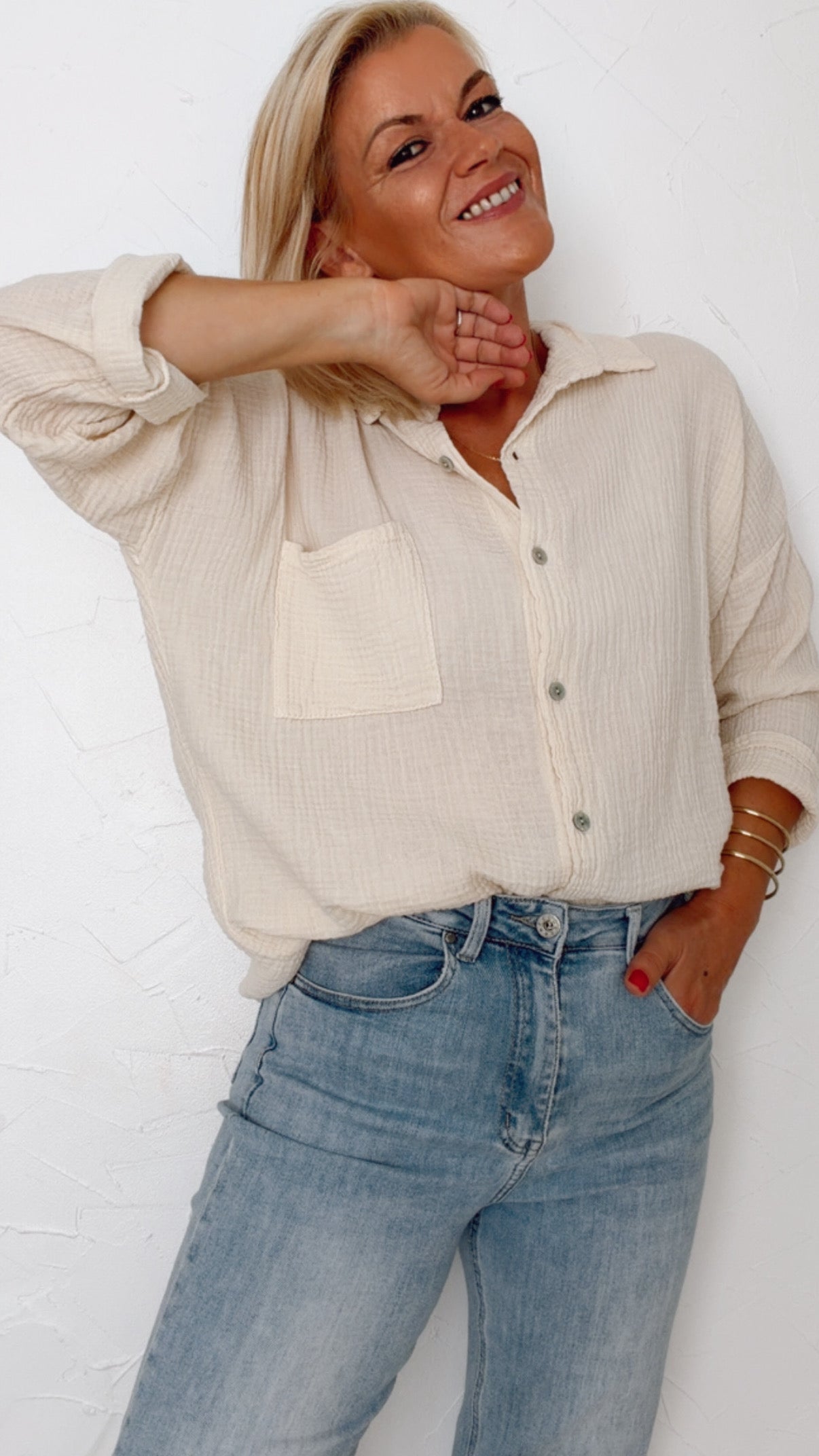 Chemise écrue VICTORIA 100% Gaze de coton