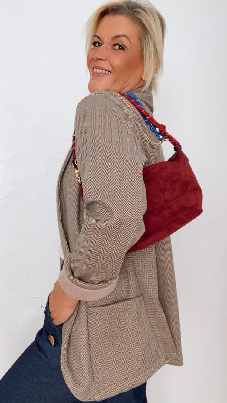 Sac EVE bordeaux en suédine