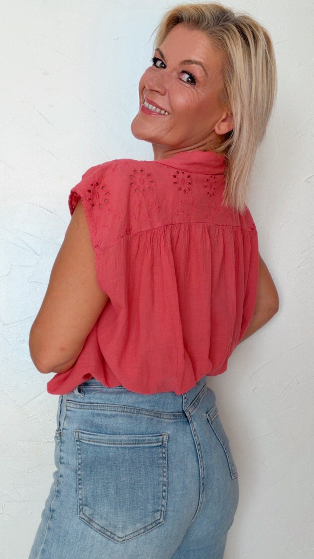 Blouse NOÉLIE framboise 100% Coton