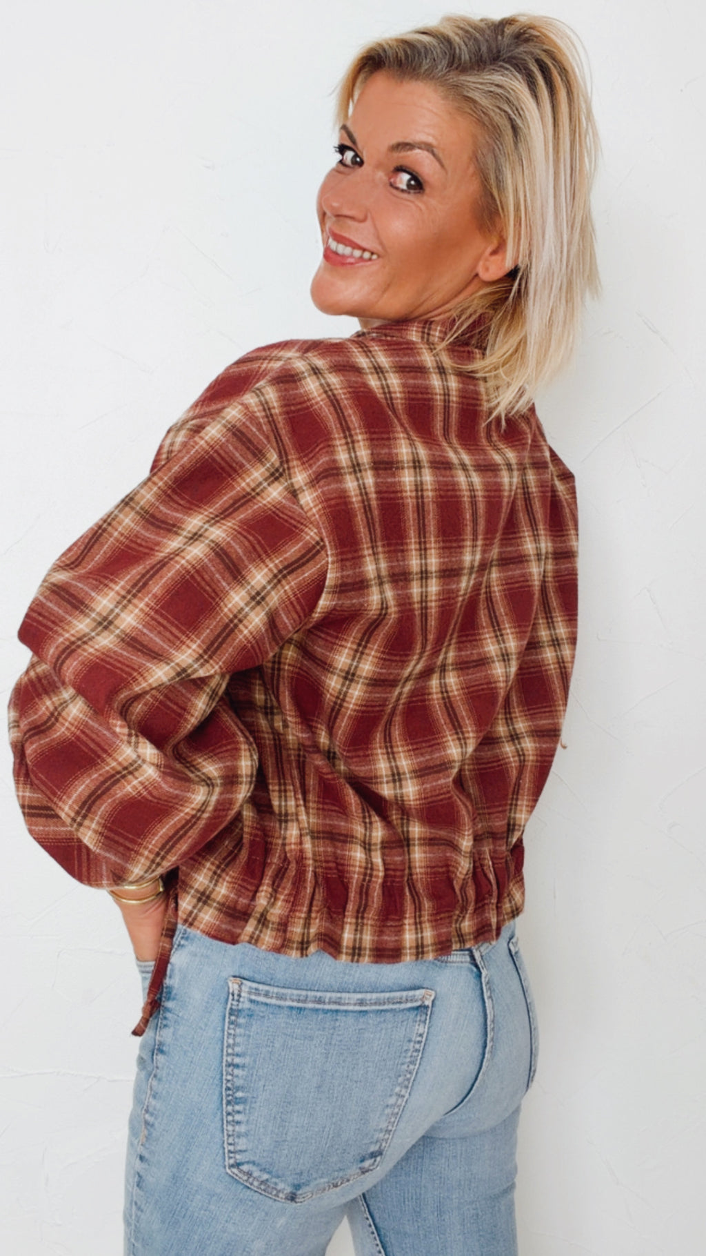 Veste Bomber MARTY en tartan
