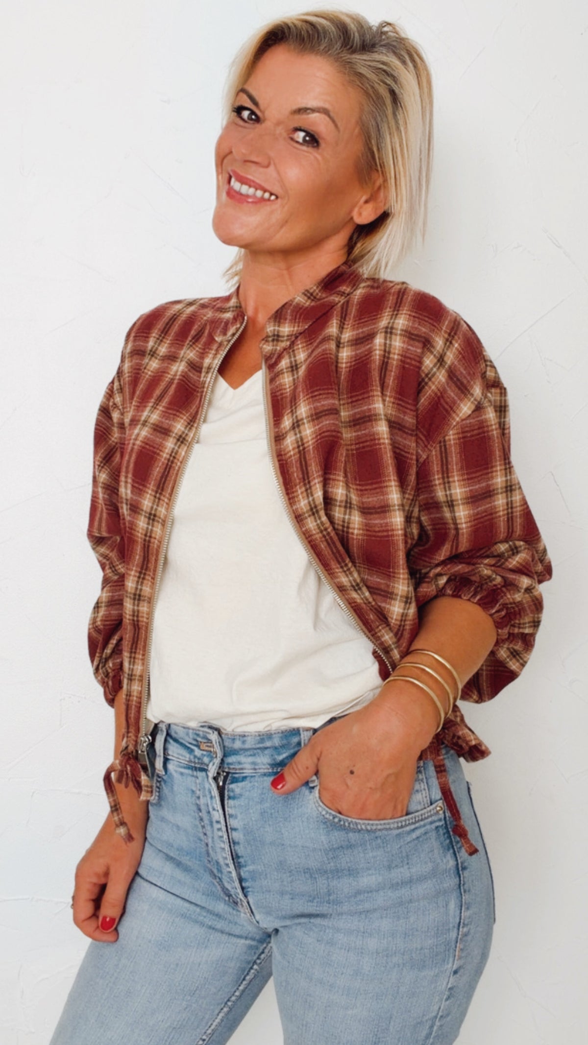 Veste Bomber MARTY en tartan
