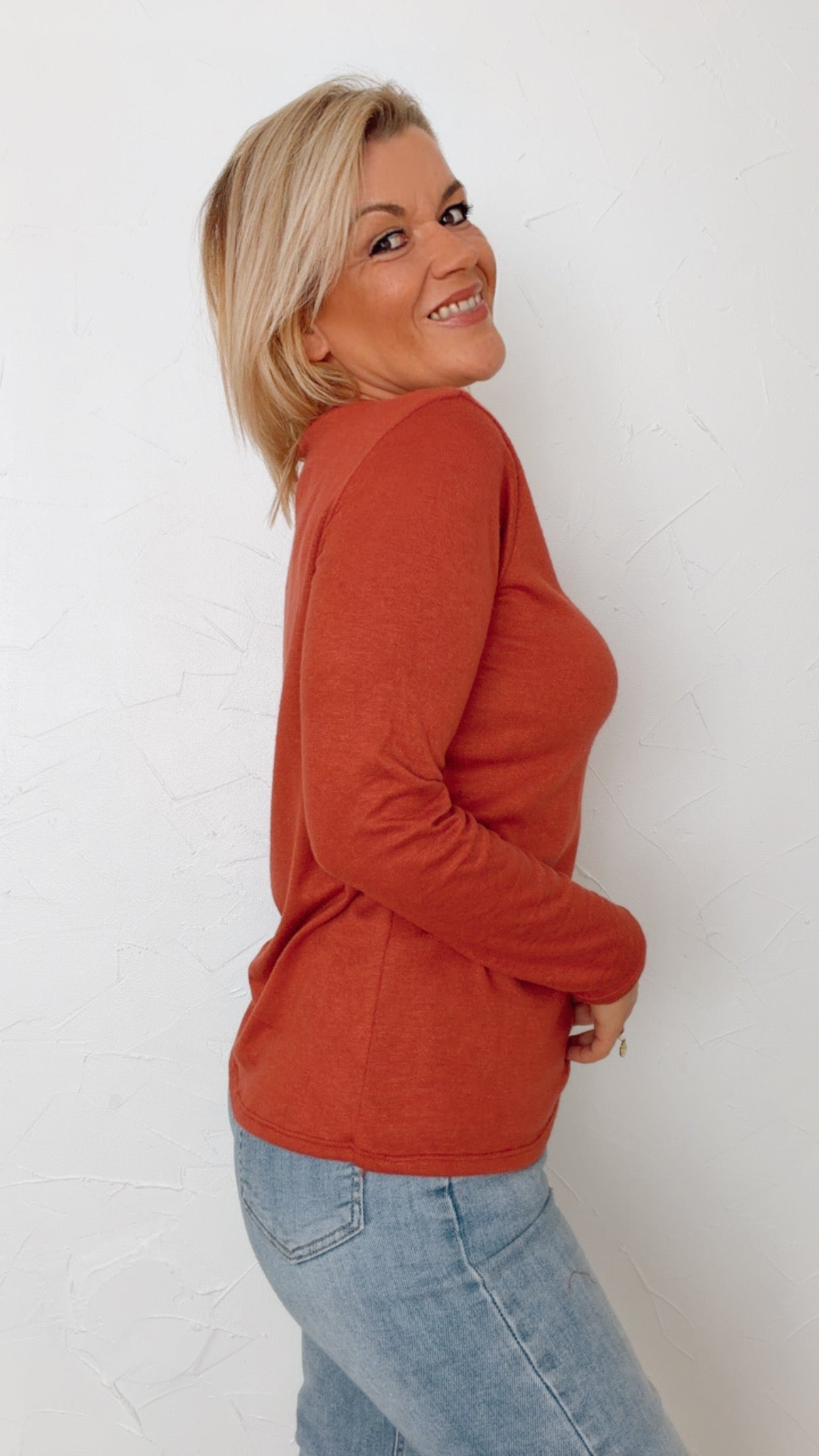 T Shirt GIULIA terracotta & dentelle