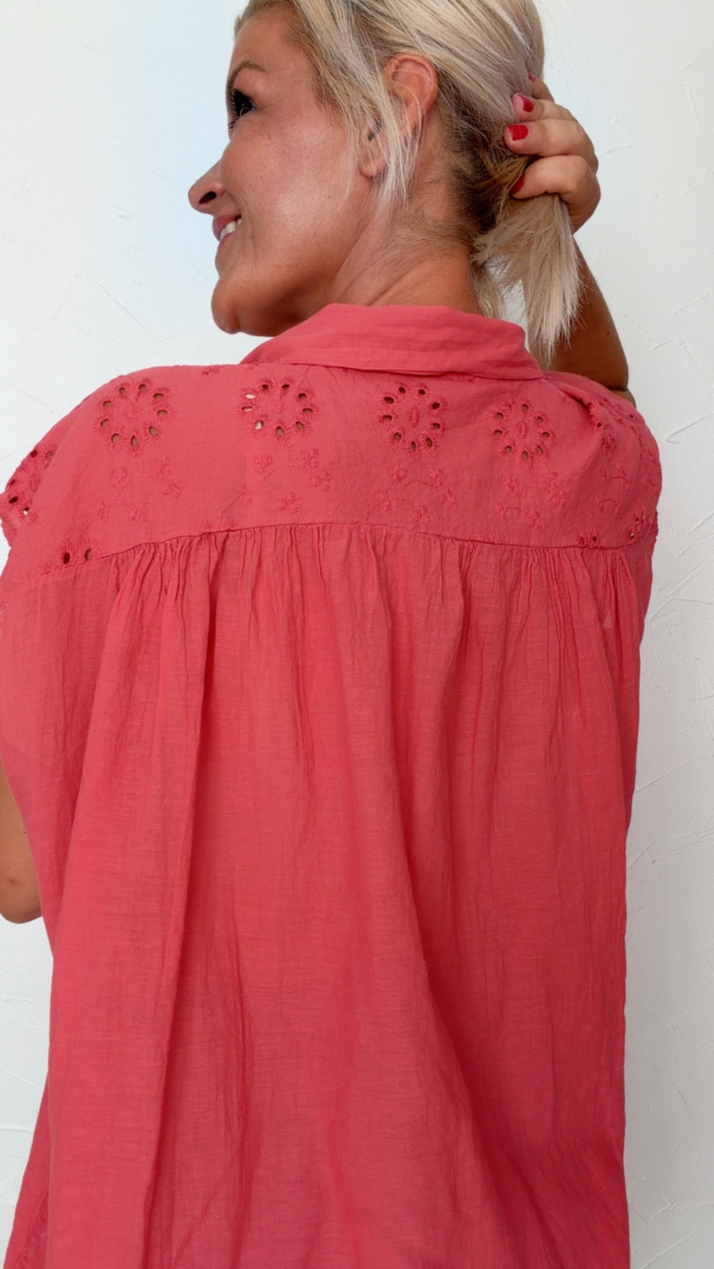 Blouse NOÉLIE framboise 100% Coton