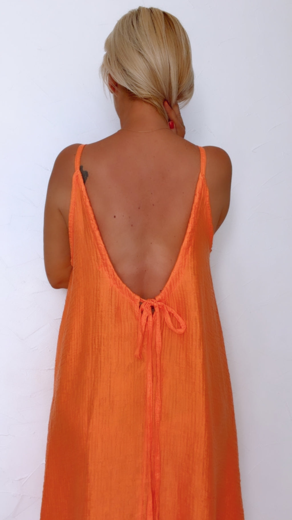 Robe courte SAONA orange en Tencel