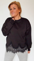 Sweat PAULA noir & dentelle