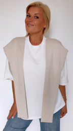 T Shirt LAUREEN blanc & beige 100% Coton