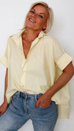 Chemisier MIRANDA jaune beurre 100% Coton