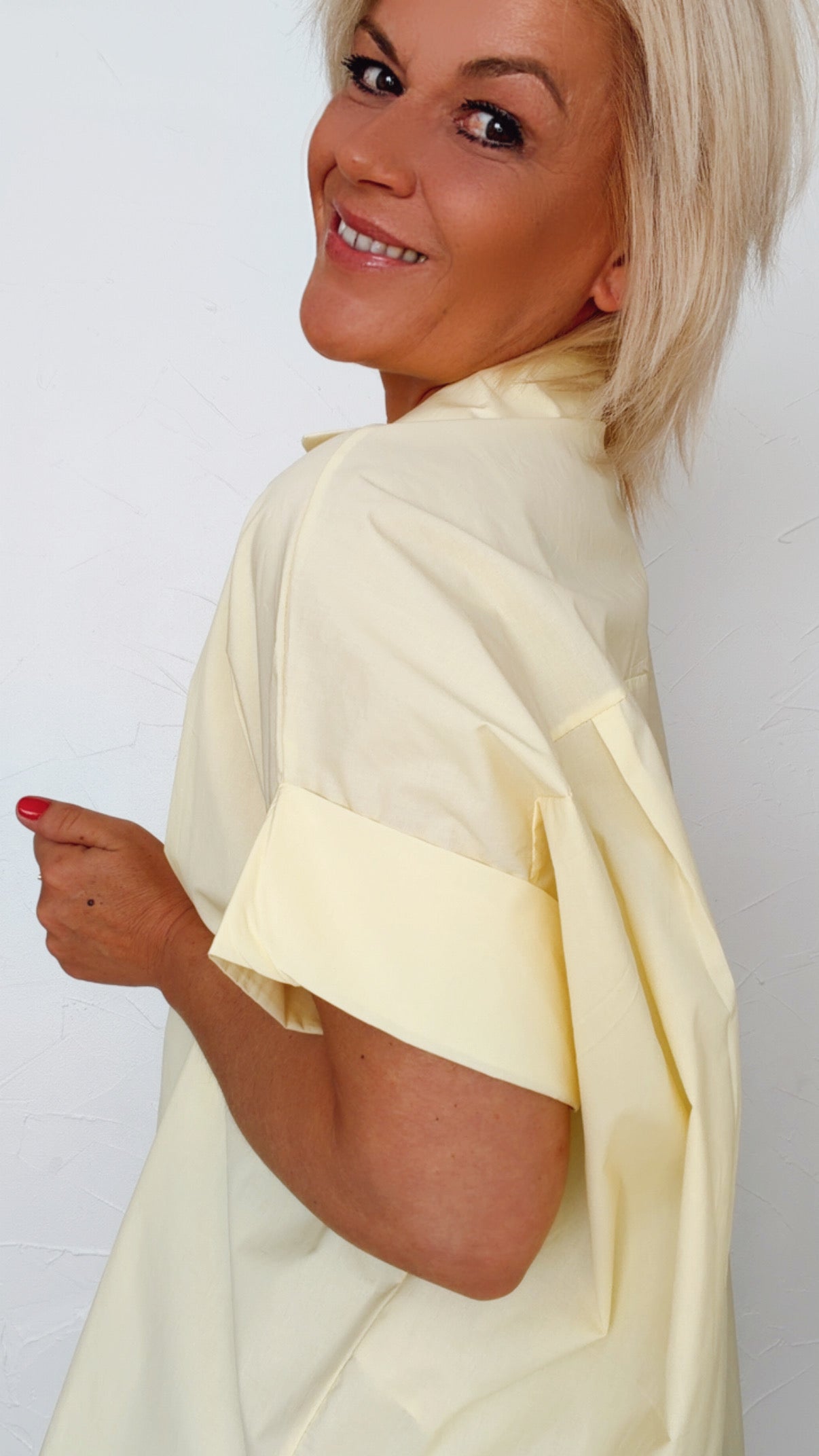 Chemisier MIRANDA jaune beurre 100% Coton