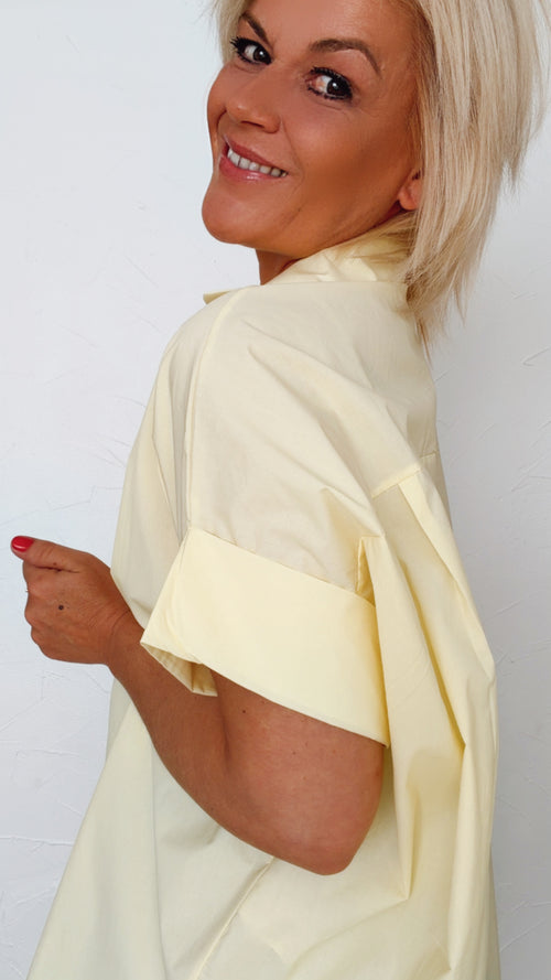Chemisier MIRANDA jaune beurre 100% Coton