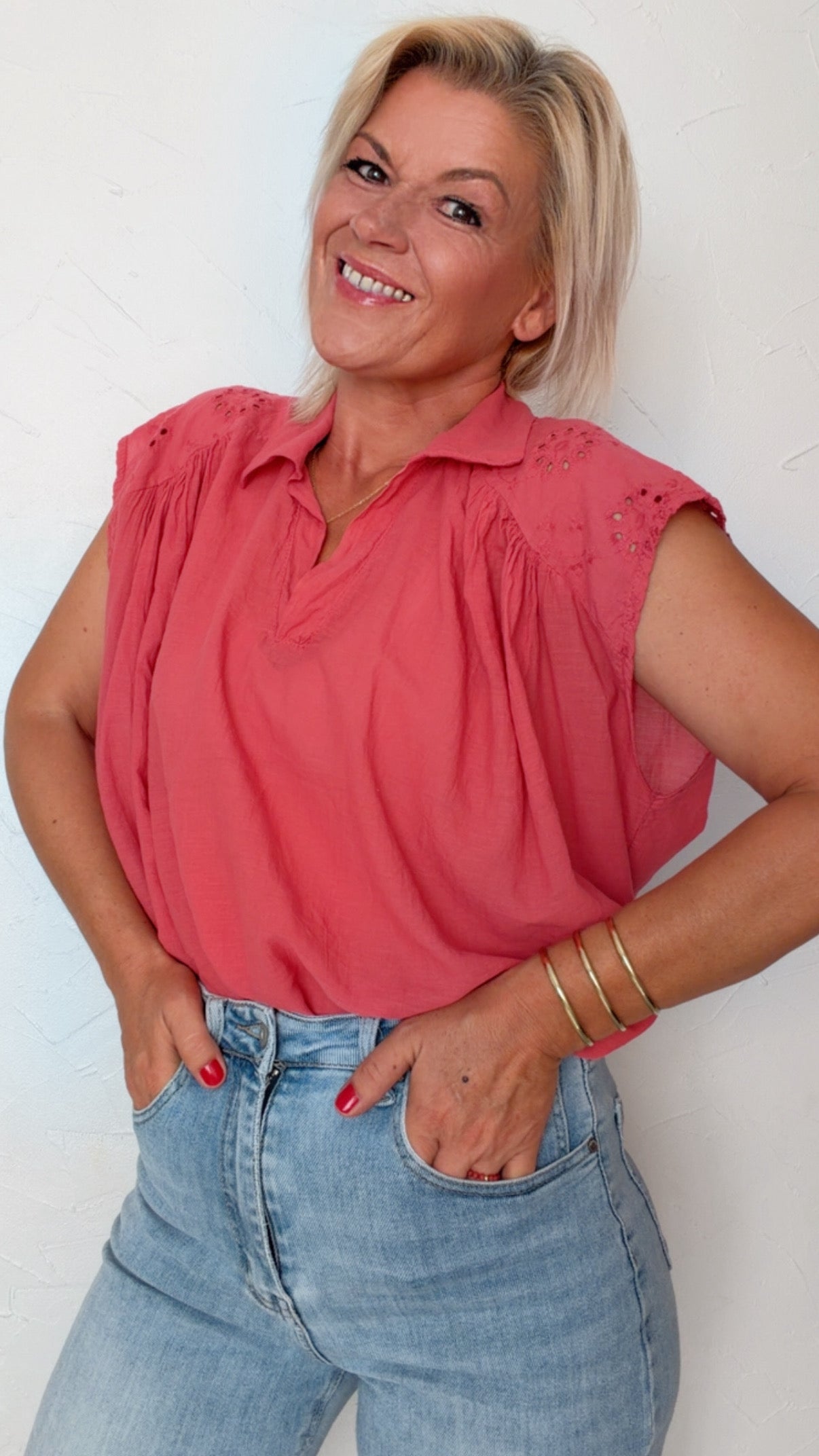 Blouse NOÉLIE framboise 100% Coton