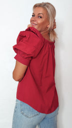 Blouse SIENNA framboise 100% Coton
