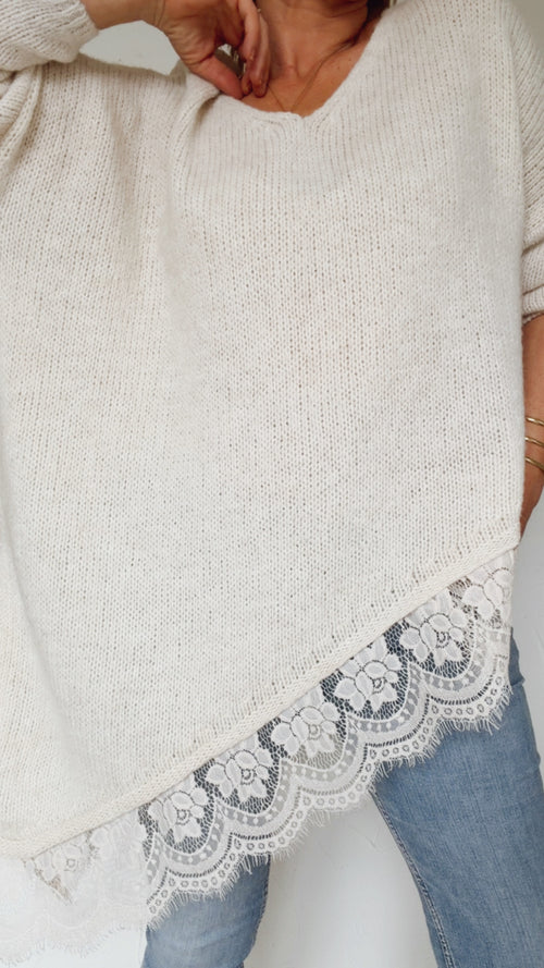 Pull GWEN oversize écru