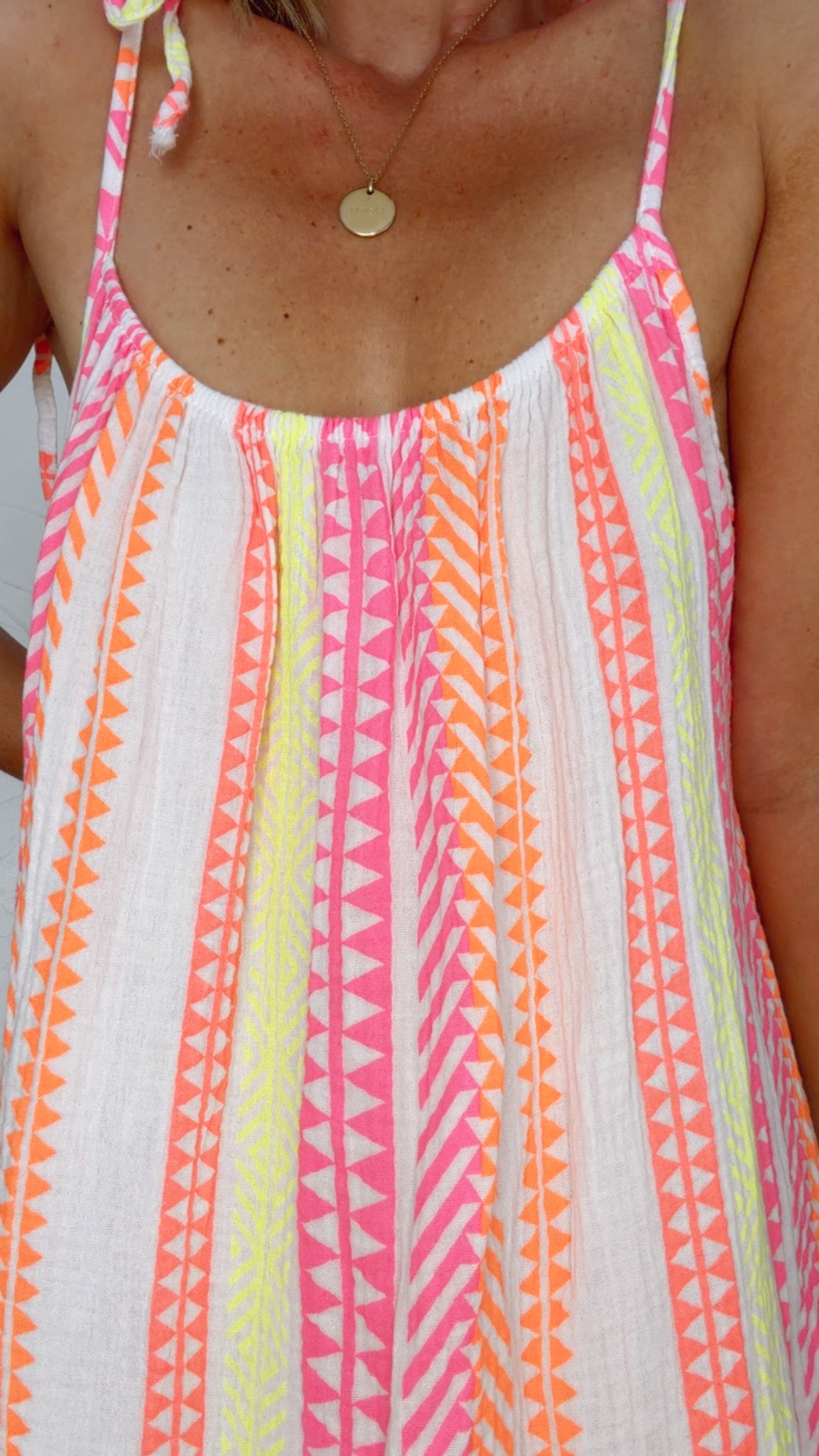 Robe courte MAYA multicolore 100% Gaze de Coton