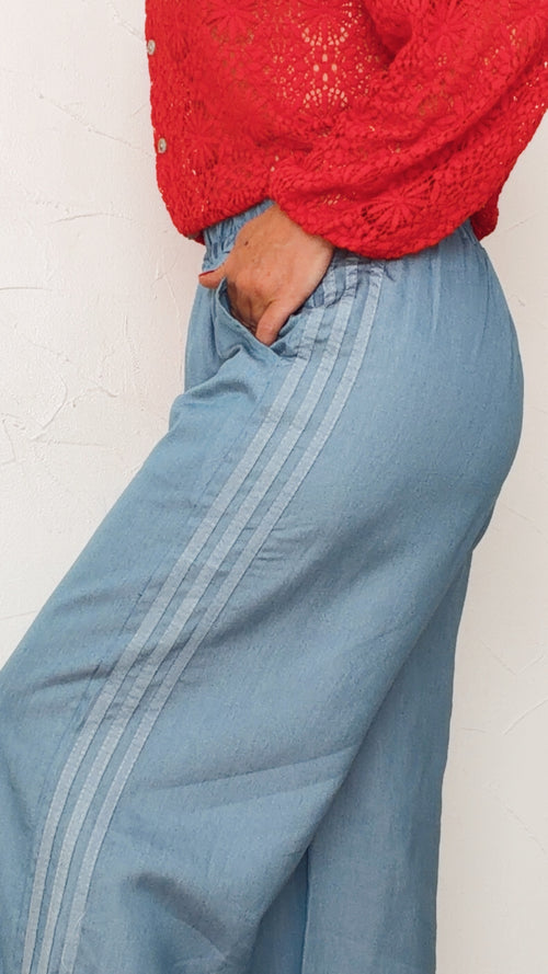 Pantalon LUCIE bleu jean 100% Coton