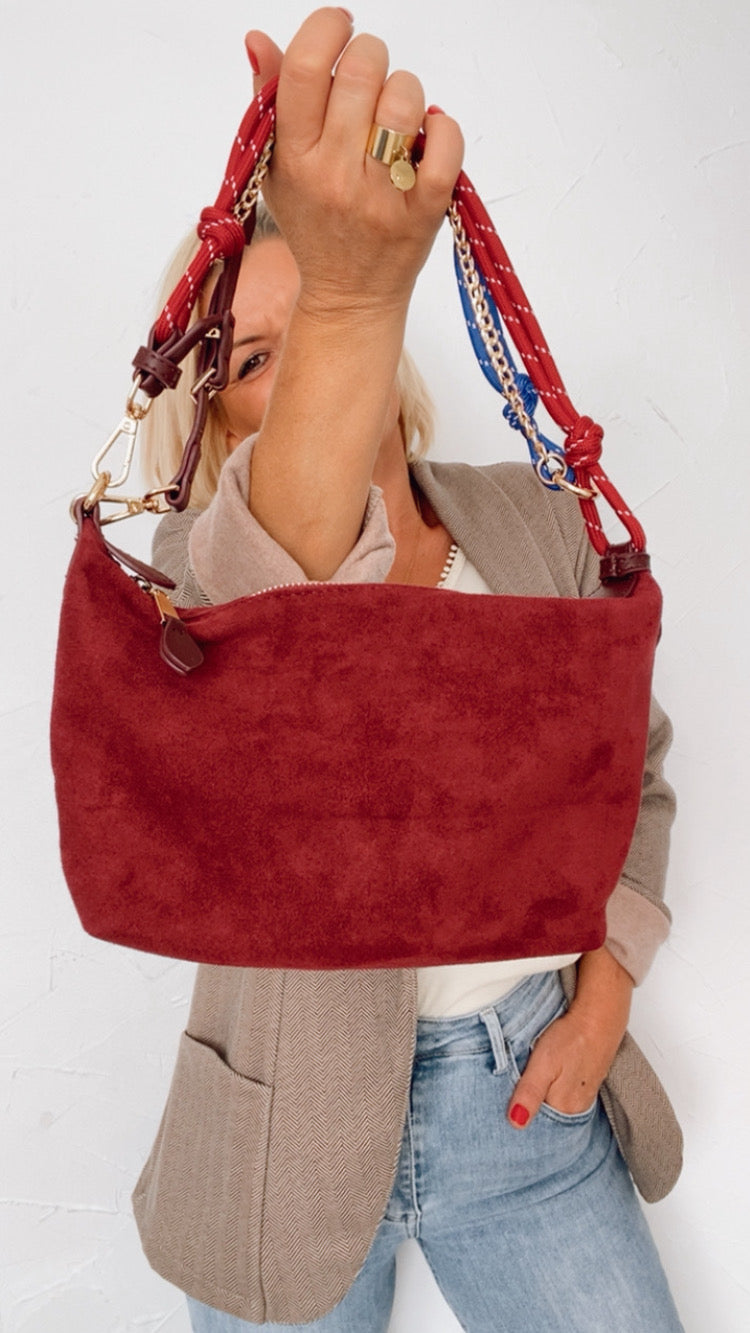 Sac EVE bordeaux en suédine