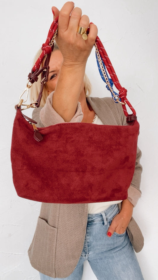 Sac EVE bordeaux en suédine