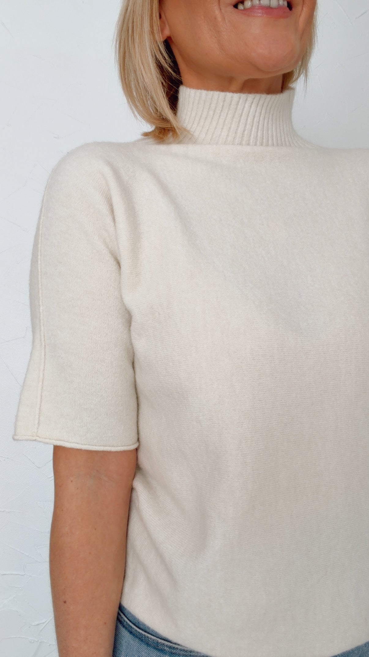 Pull manches courtes ANNE écru