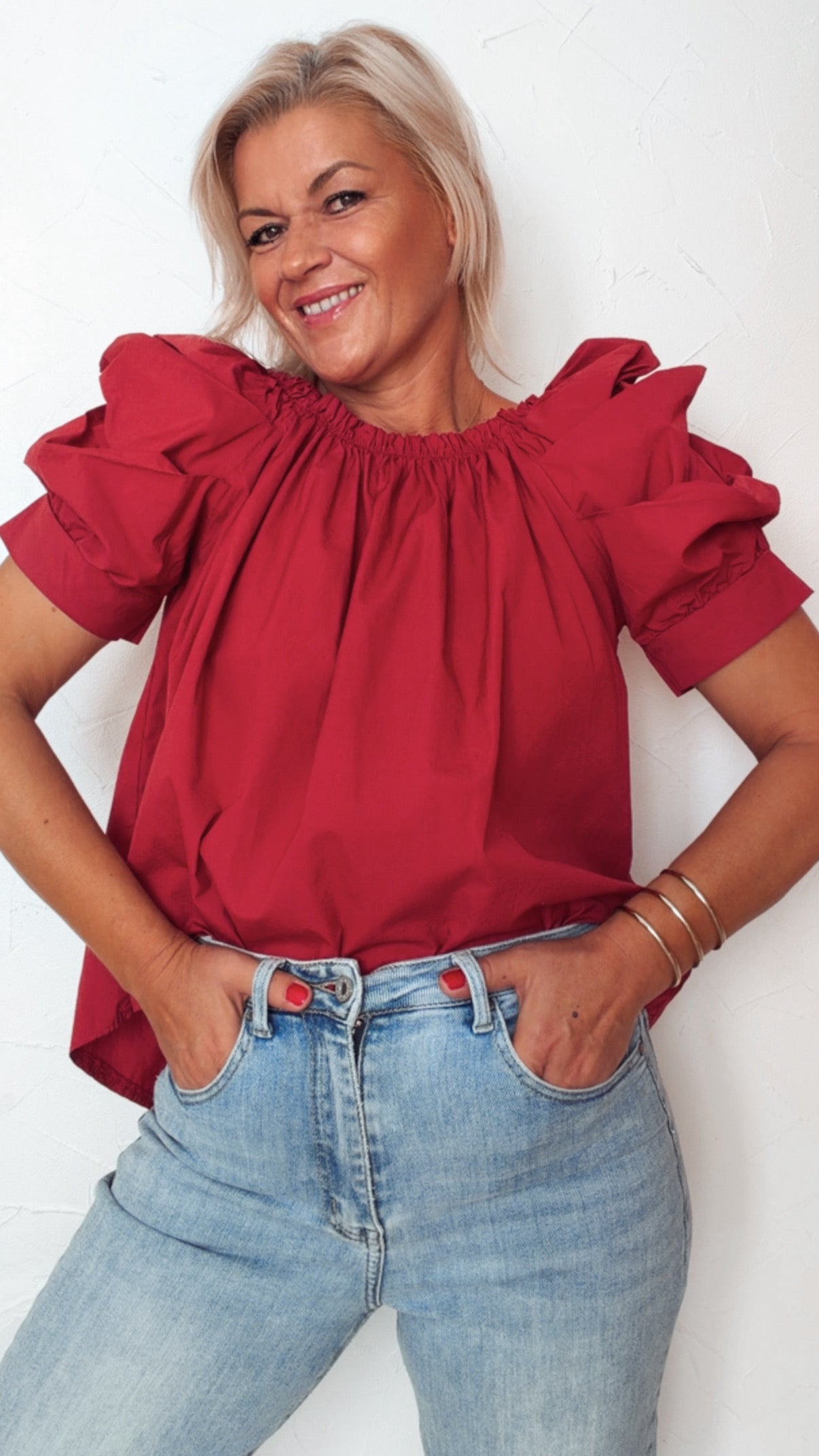 Blouse SIENNA framboise 100% Coton